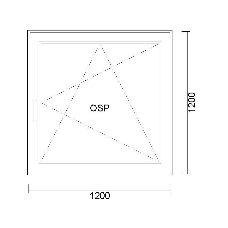 Plastové okna Elegance 1200x1200 pravé