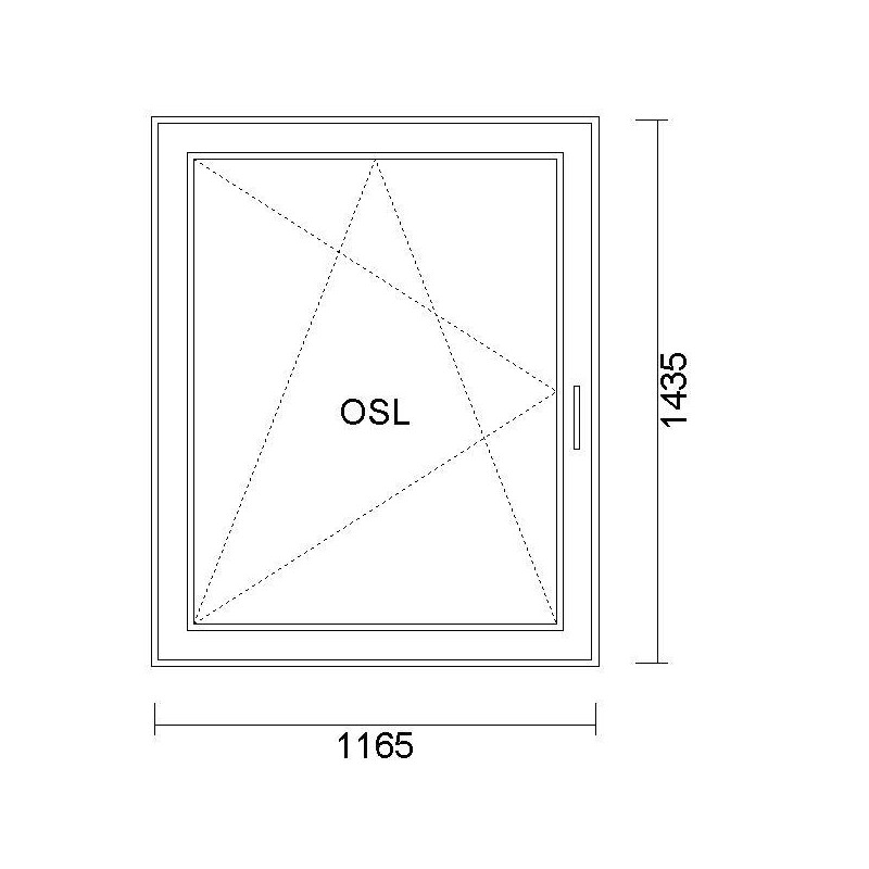 Plastové okna Elegance 1165x1435 levé