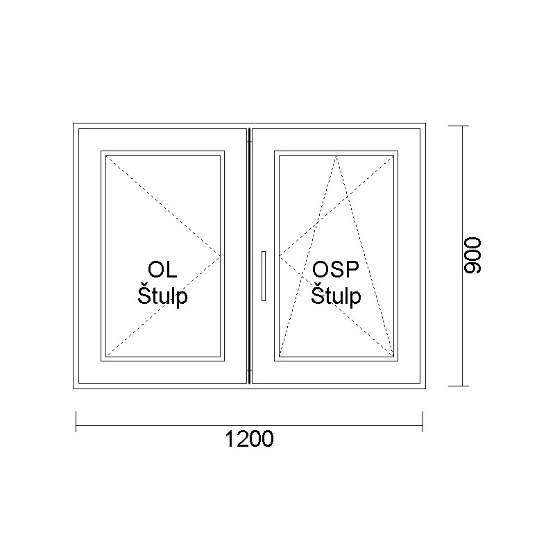 Plastové okno Elegance 1200x900, bílá, dvoukřídlé