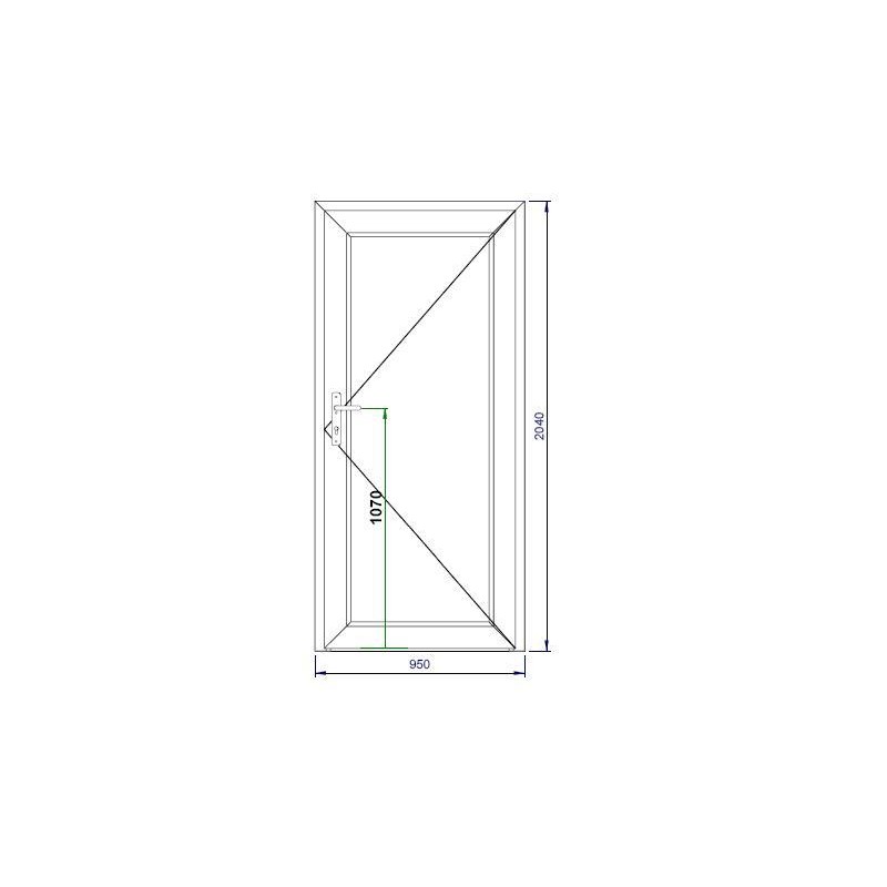 Plastové dveře, 95x204 pravé v bílé barvě