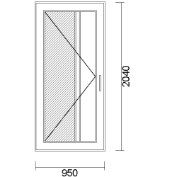 Plastové dveře, 95x204 levé, bílé barvě